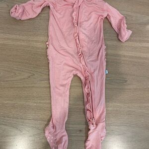 Posh Peanut Pink Ruffle Footie One Piece